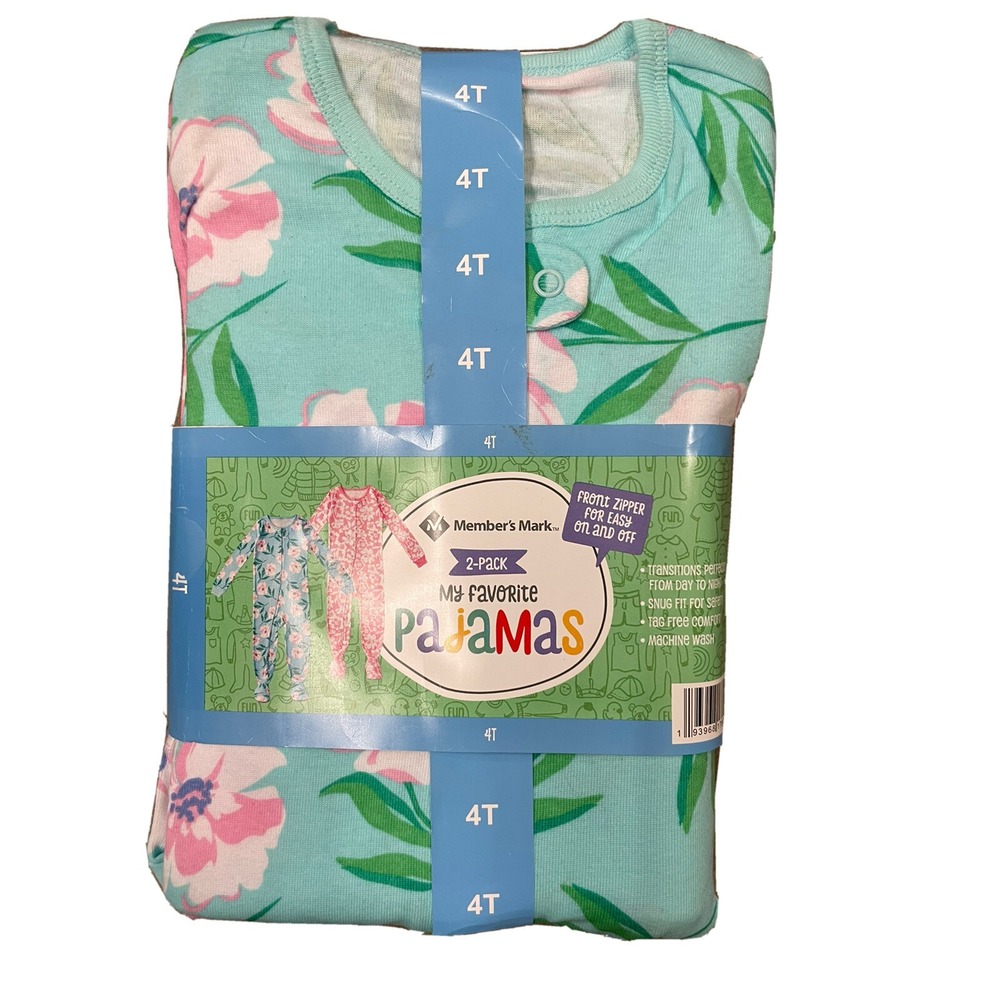 Members Mark 2 Pack My Favorite Pajamas Floral Print 18 Months Girls